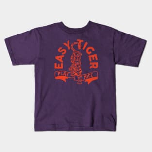 "Easy Tiger, Play Nice" Cool & Retro Red Tiger Design Kids T-Shirt